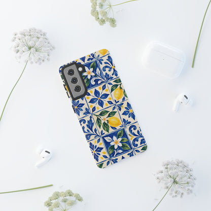 Blue Lemon Tile Samsung Galaxy Tough Case | Azulejo Orchard