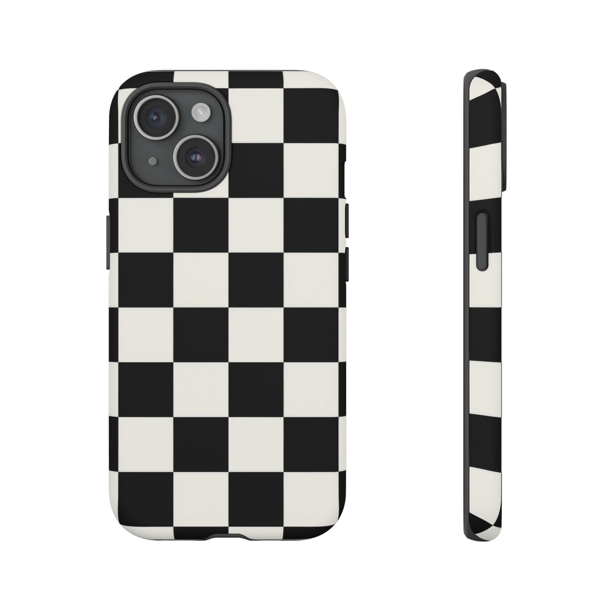 Classic Check iPhone Tough Case | Black & White Checkerboard