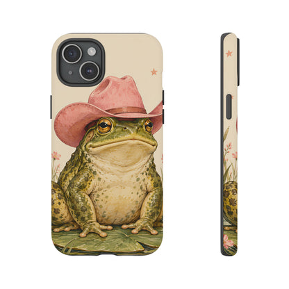 Cowboy Frog iPhone Tough Case | Pink Hat Bullfrog