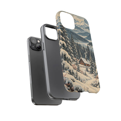 Vintage Winter Cabin Tough Phone Case