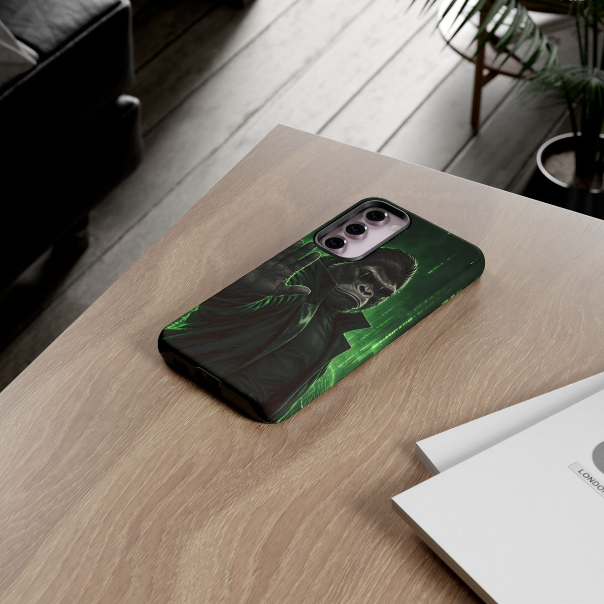 Cyberpunk Gorilla Samsung Galaxy Tough Case | Neon Code Silverback