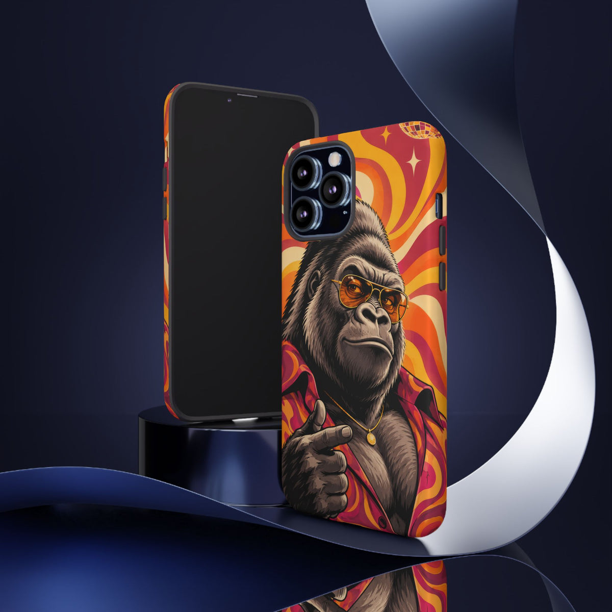 Velvet Groove iPhone Tough Case | Retro Disco Gorilla Art