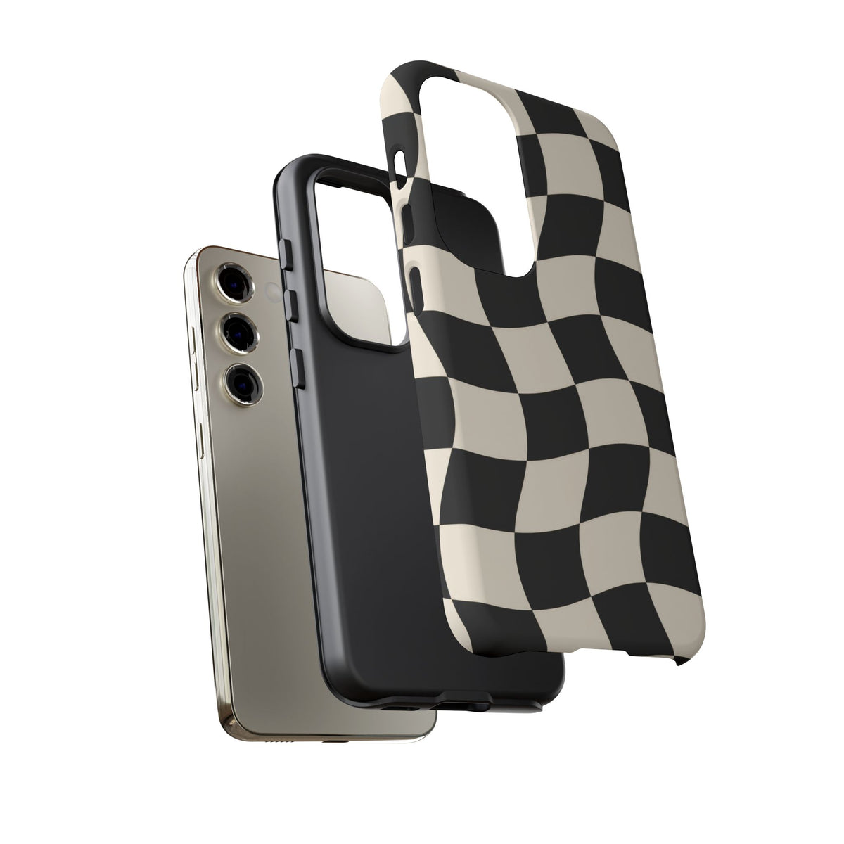 Liquid Check Samsung Galaxy Tough Case | Wavy Checkerboard