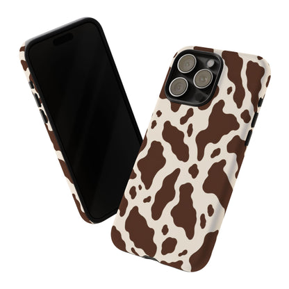 Cocoa Ranch iPhone Tough Case | Brown Cow Print