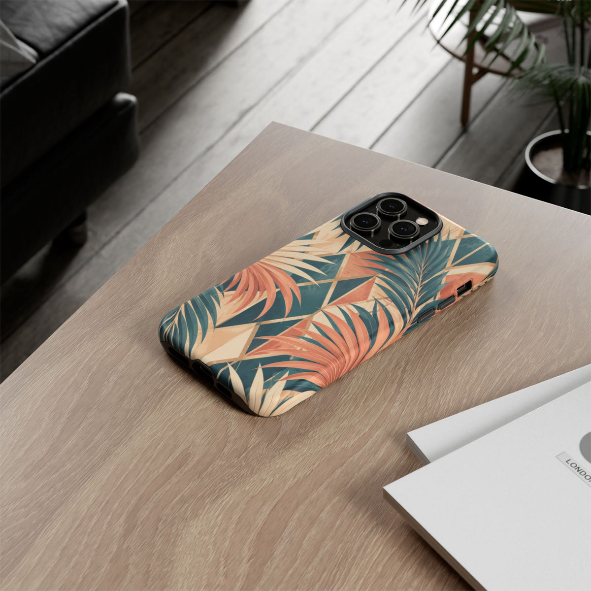 Coral Palm Pavilion iPhone Tough Case | art deco