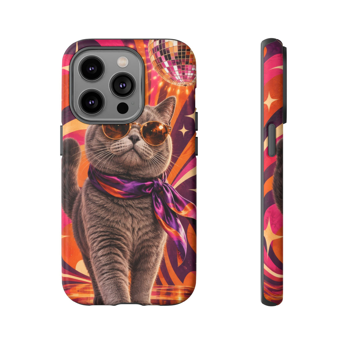 Disco Whiskers iPhone Tough Case | disco cat
