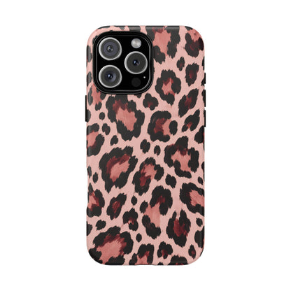 Wild Burgundy iPhone Tough Case | leopard print
