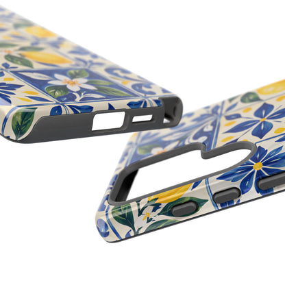 Blue Lemon Tile Samsung Galaxy Tough Case | Azulejo Orchard