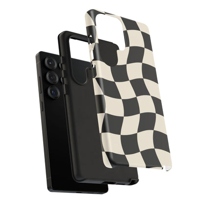 Liquid Check Samsung Galaxy Tough Case | Wavy Checkerboard