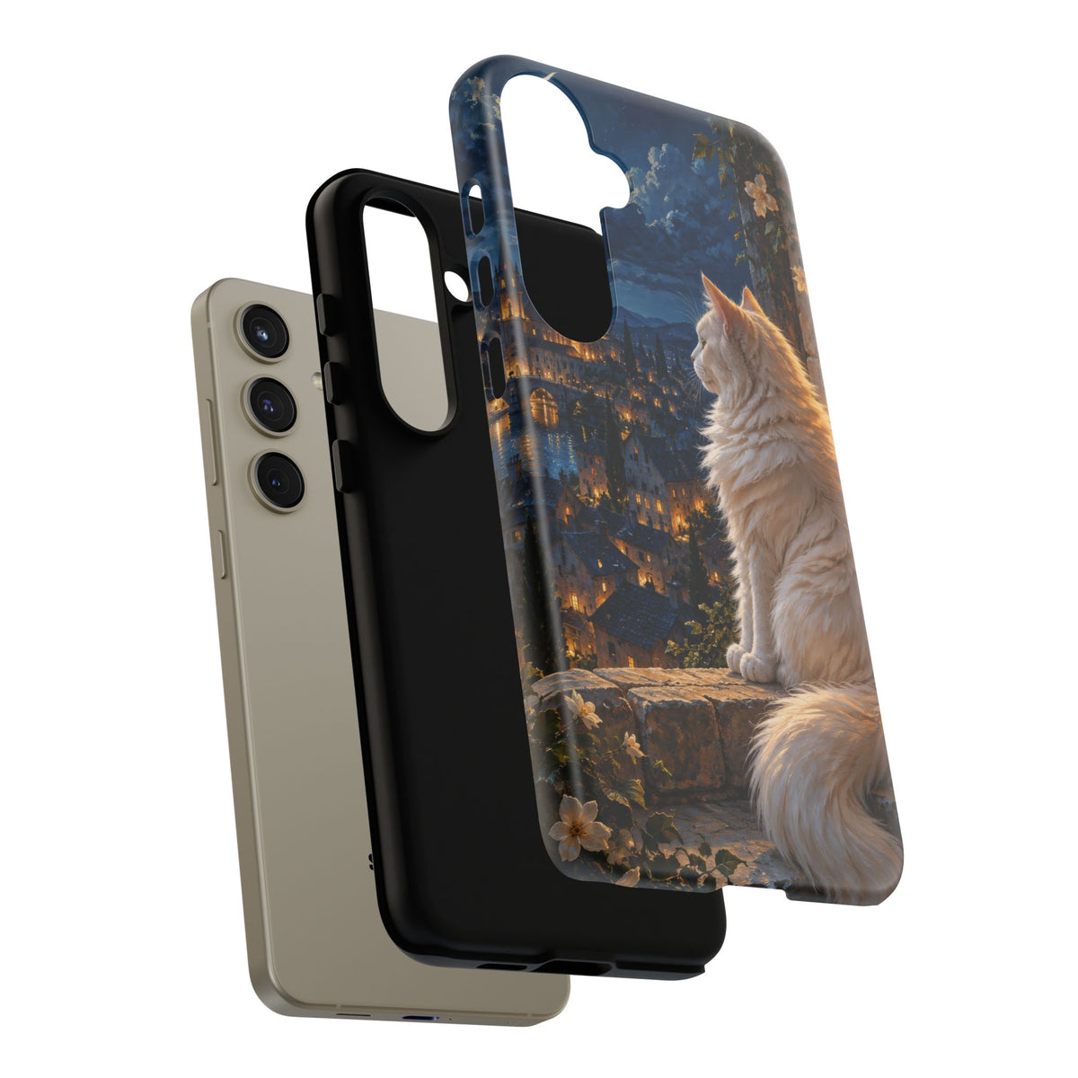 Moonlit Window Samsung Galaxy Tough Case | white cat
