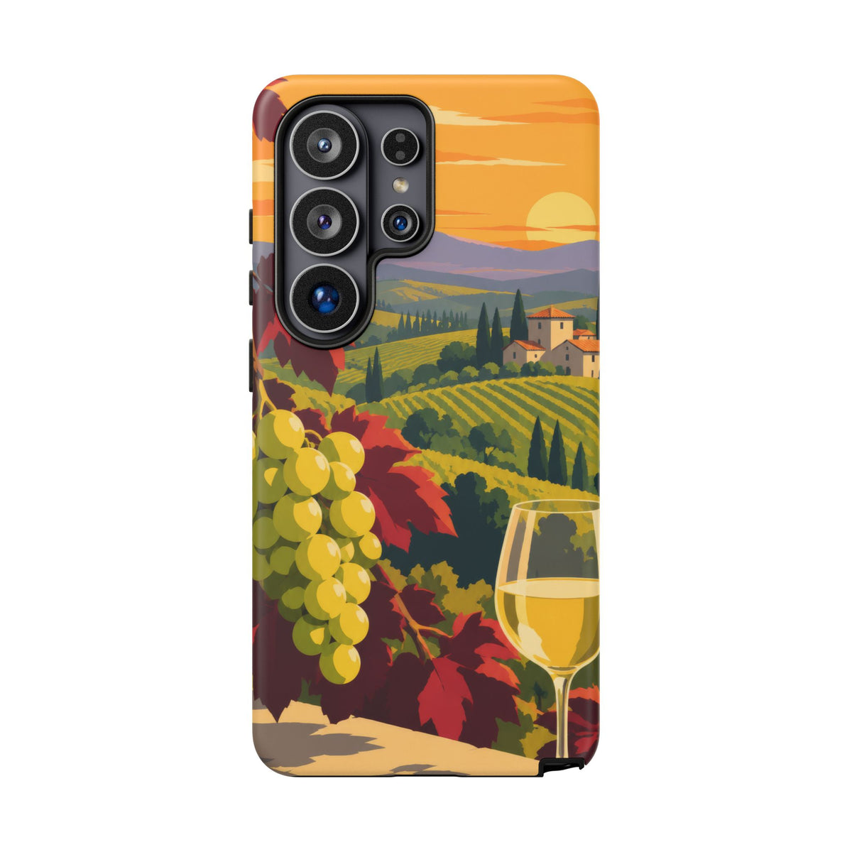 Wine & Grapes — Golden Vintage Samsung Galaxy Tough Case | wine grapes