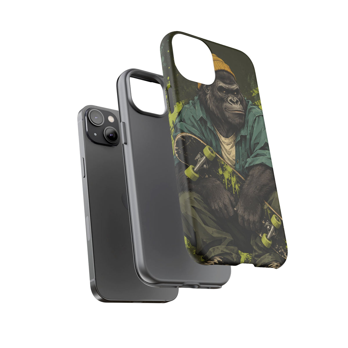 Concrete Jungle iPhone Tough Case | Skater Gorilla Illustration