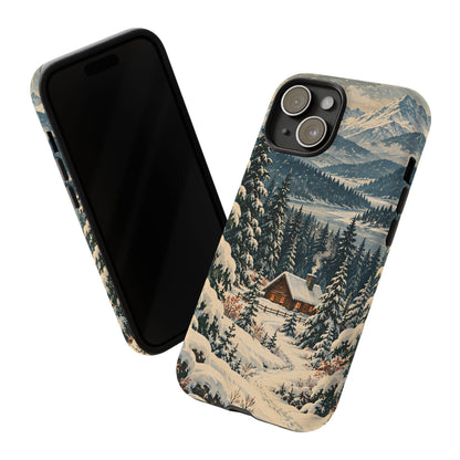 Vintage Winter Cabin Tough Phone Case