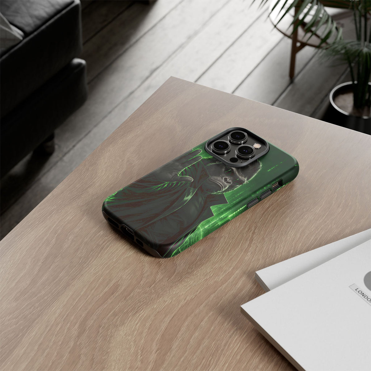 Cyberpunk Gorilla iPhone Tough Case | Neon Code Silverback