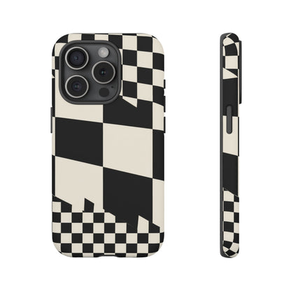 Check Shift iPhone Tough Case | Black & White Checkerboard