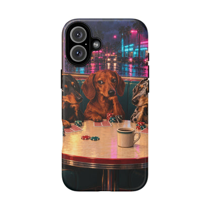 All-Night Aces iPhone Tough Case | dachshund poker