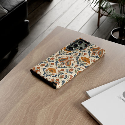 Terracotta Arabesque Samsung Galaxy Tough Case | Terracotta Floral Paisley