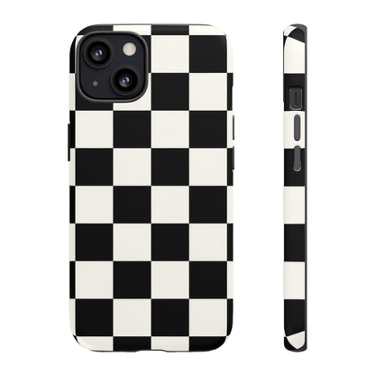 Classic Check iPhone Tough Case | Black & White Checkerboard