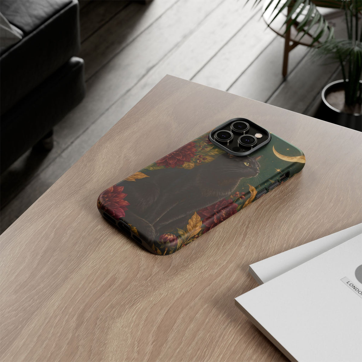 Midnight Familiar iPhone Tough Case | black cat