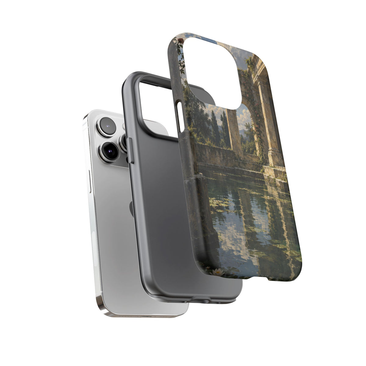 The Flooded Court iPhone Tough Case | Ancient Garden Landscape