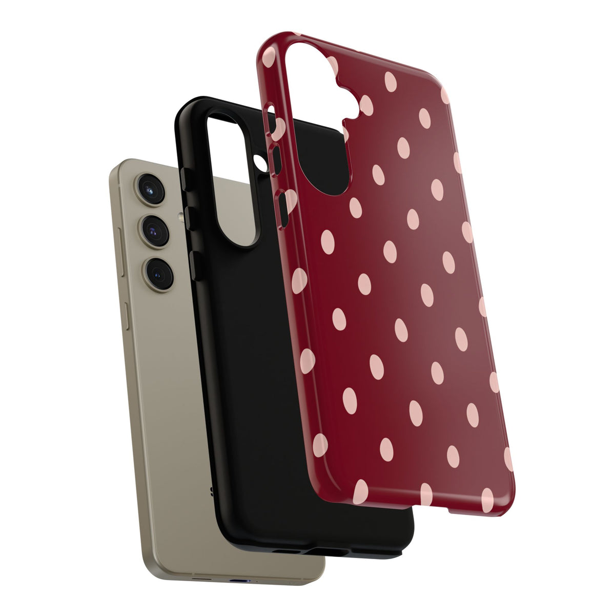 Burgundy Polka Dot Samsung Galaxy Tough Case | Mulberry Confetti