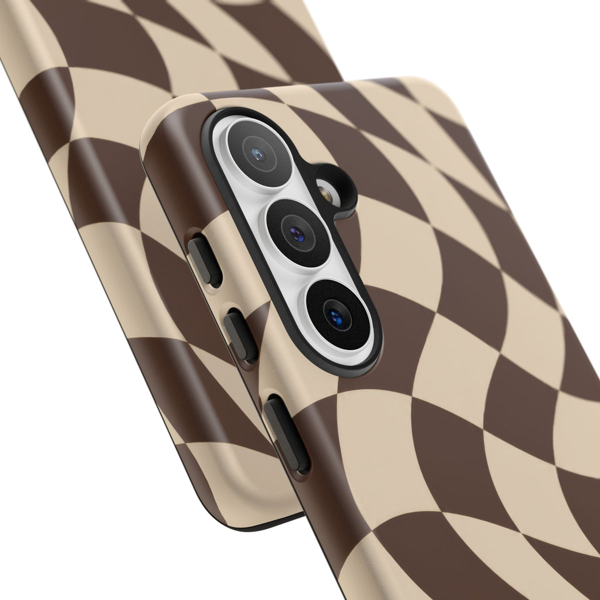 Espresso Wave Samsung Galaxy Tough Case | brown checkerboard