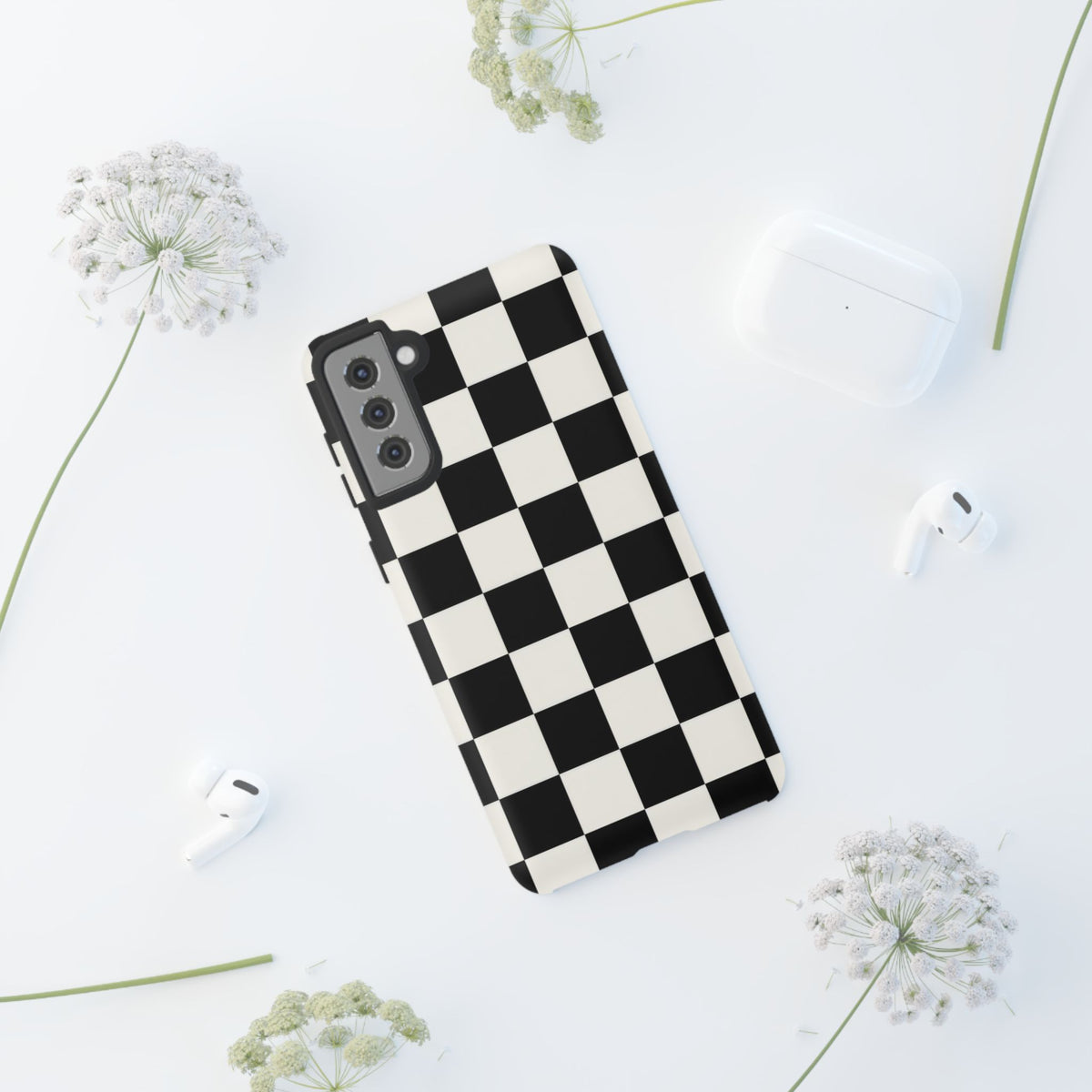Classic Check Samsung Galaxy Tough Case | Black & White Checkerboard