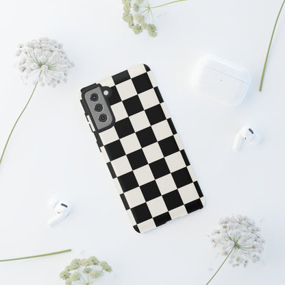Classic Check Samsung Galaxy Tough Case | Black & White Checkerboard