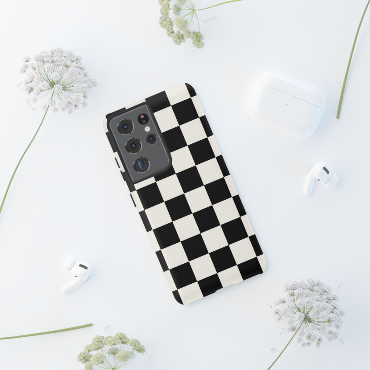 Classic Check Samsung Galaxy Tough Case | Black & White Checkerboard