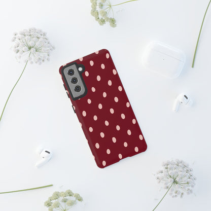 Burgundy Polka Dot Samsung Galaxy Tough Case | Mulberry Confetti