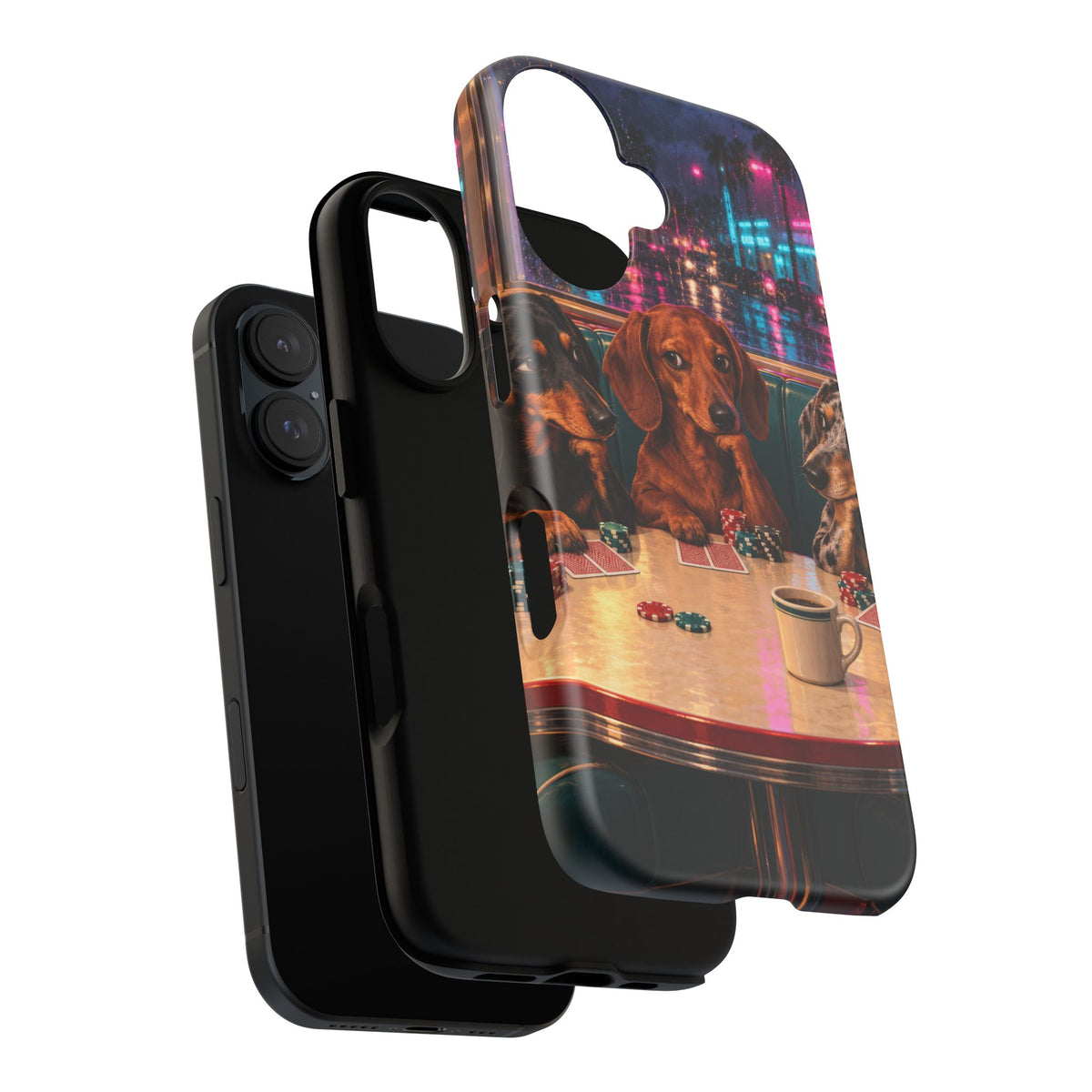 All-Night Aces iPhone Tough Case | dachshund poker