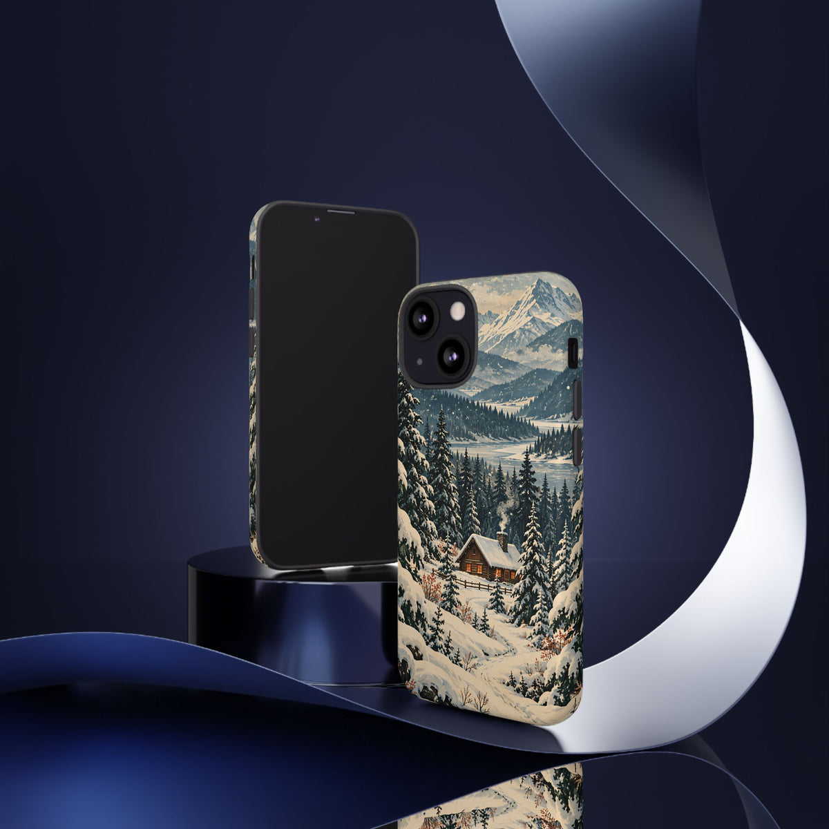 Vintage Winter Cabin Tough Phone Case