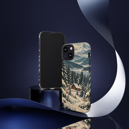 Vintage Winter Cabin Tough Phone Case