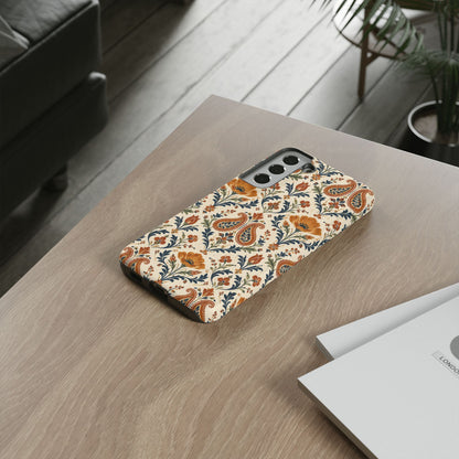 Terracotta Arabesque Samsung Galaxy Tough Case | Terracotta Floral Paisley