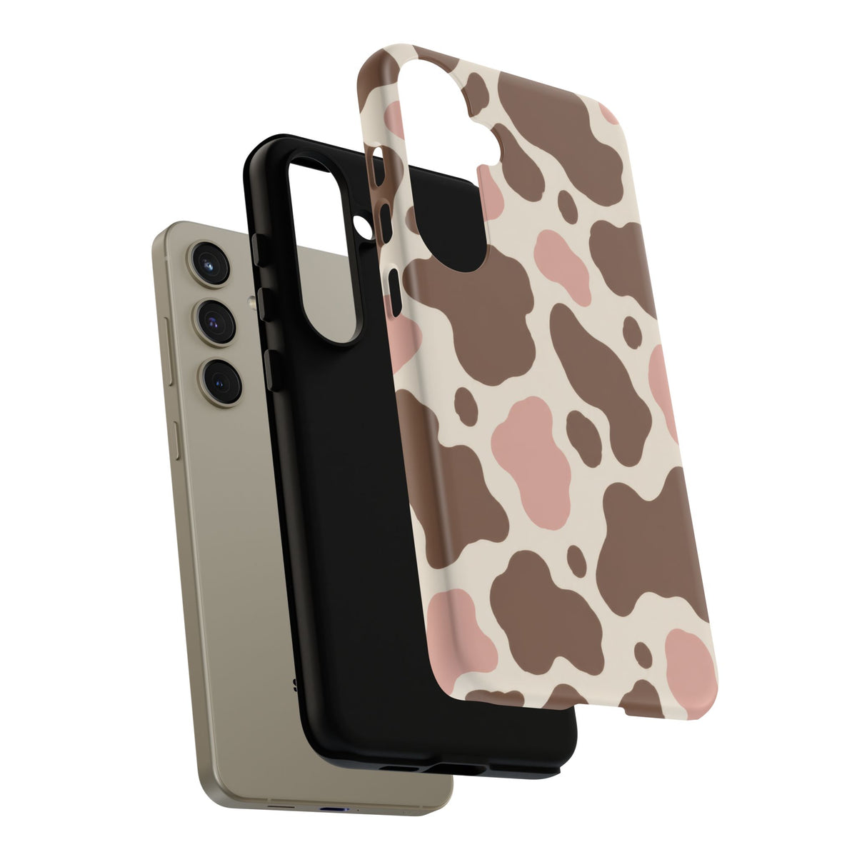 Mocha Blush Samsung Galaxy Tough Case | Brown & Pink Cow Print