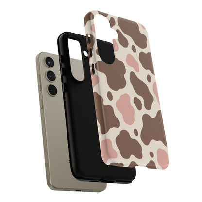 Mocha Blush Samsung Galaxy Tough Case | Brown & Pink Cow Print