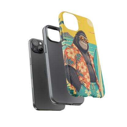 Banana Break iPhone Tough Case | Retro Surf Gorilla Art