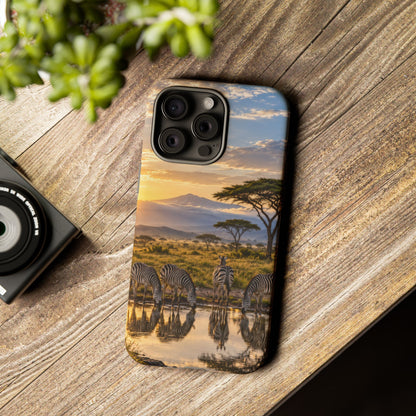 Zebra Water Mirror iPhone Tough Case | zebra safari