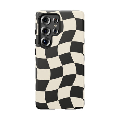 Liquid Check Samsung Galaxy Tough Case | Wavy Checkerboard