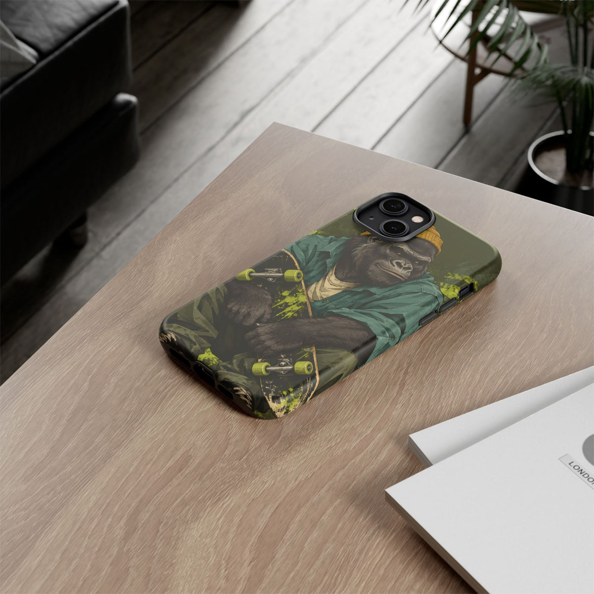 Concrete Jungle iPhone Tough Case | Skater Gorilla Illustration