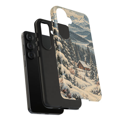 Vintage Winter Cabin Tough Phone Case