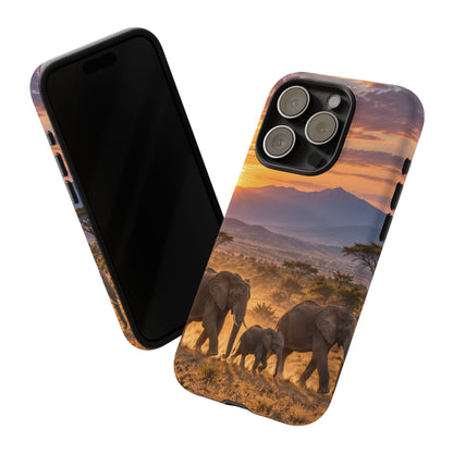 Elephants at First Light iPhone Tough Case | african elephants