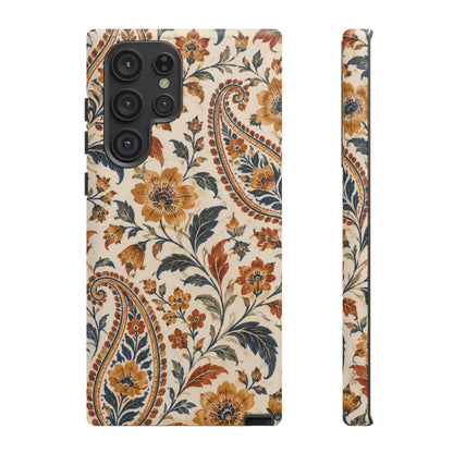 Saffron Heirloom Samsung Galaxy Tough Case | Floral Paisley on Ivory