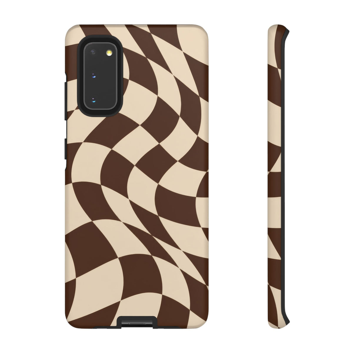 Espresso Wave Samsung Galaxy Tough Case | brown checkerboard