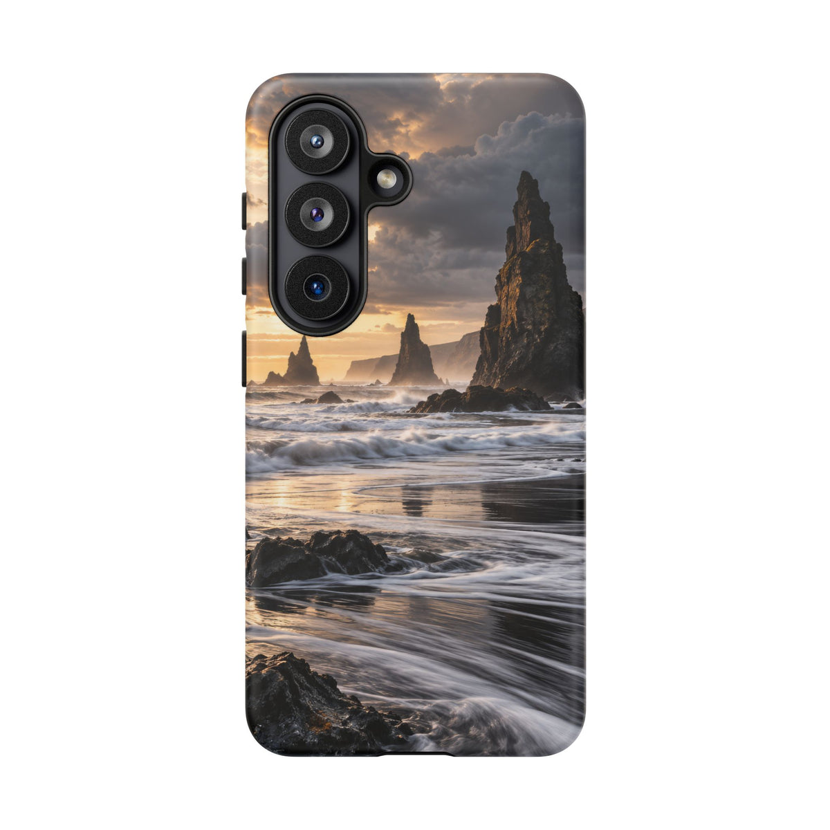 Black Sand and Silver Samsung Galaxy Tough Case | black sand beach