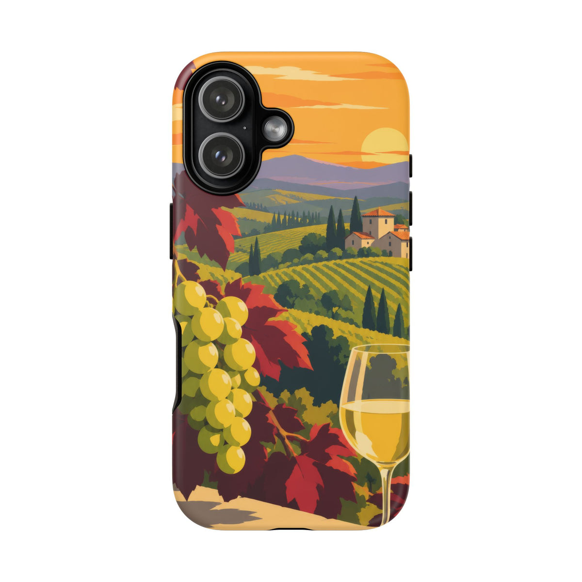 Wine & Grapes — Golden Vintage iPhone Tough Case | wine grapes
