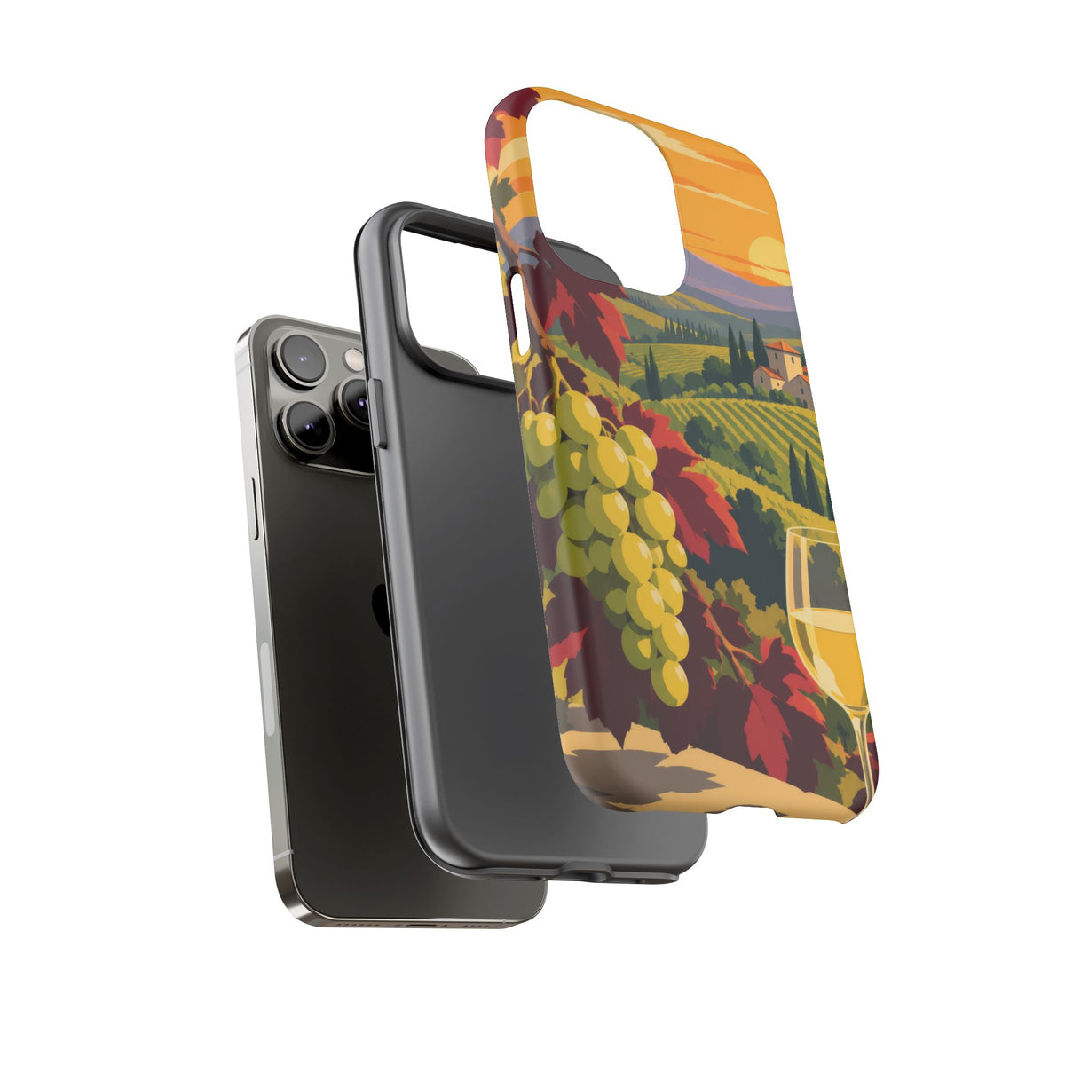 Wine & Grapes — Golden Vintage iPhone Tough Case | wine grapes