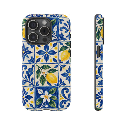 Blue Lemon Tile iPhone Tough Case | Azulejo Orchard