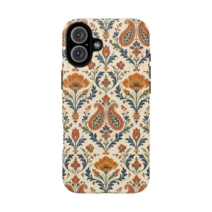 Terracotta Arabesque iPhone Tough Case | Terracotta Floral Paisley