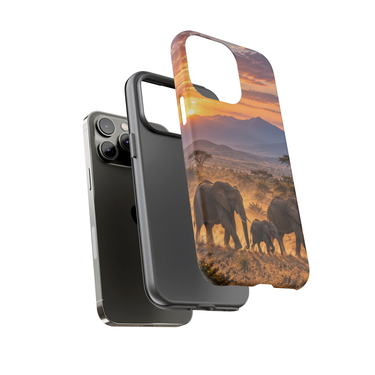 Elephants at First Light iPhone Tough Case | african elephants